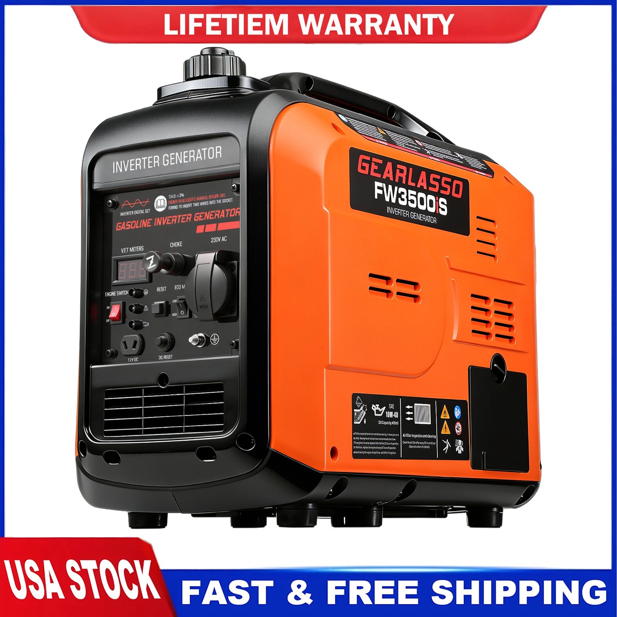 5000W Generator Construction Electric Start Lightweight Parallel Ready CO Sensor