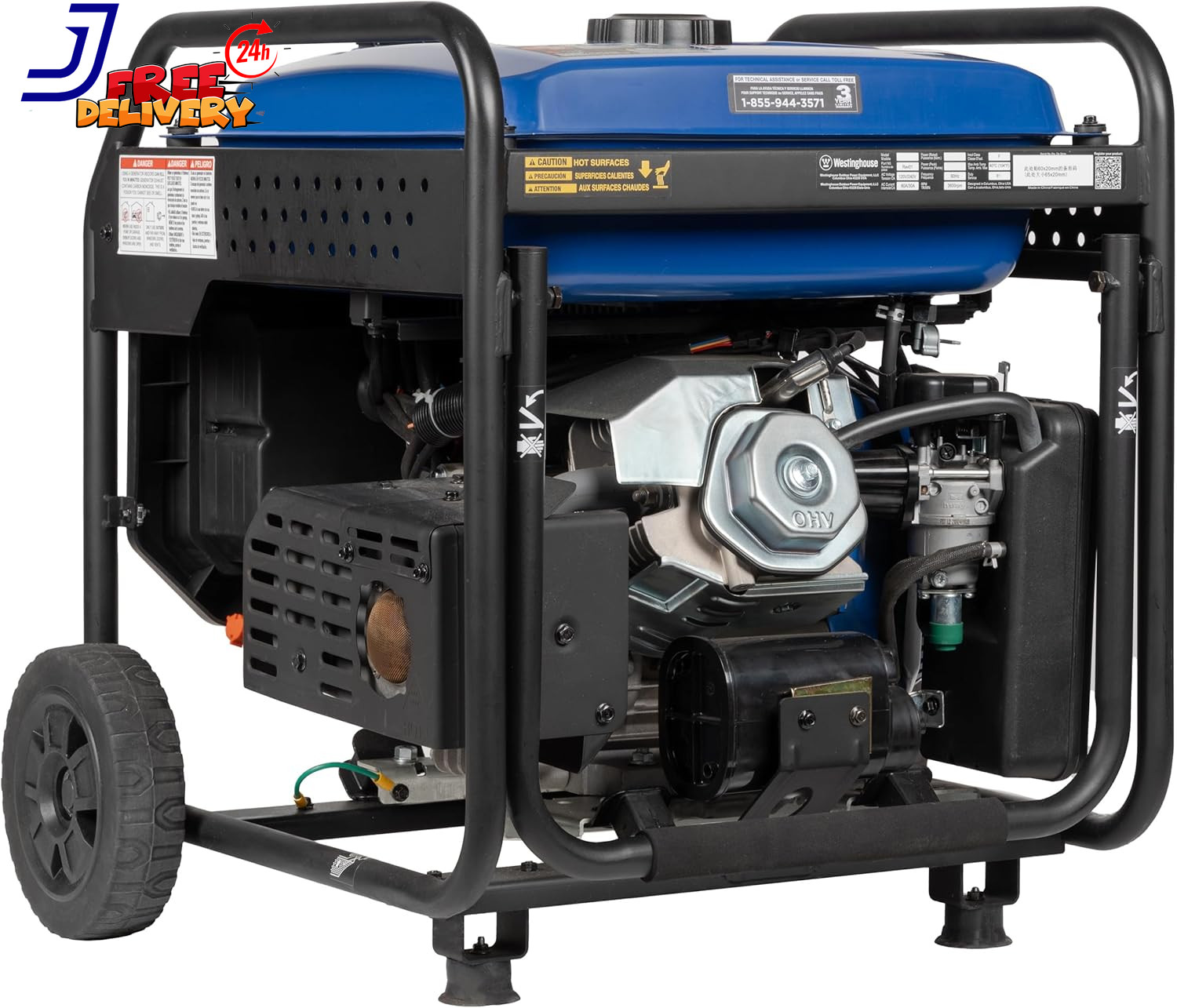 10000 Peak Watt Portable Open Frame Inverter Generator Remote Electric Start