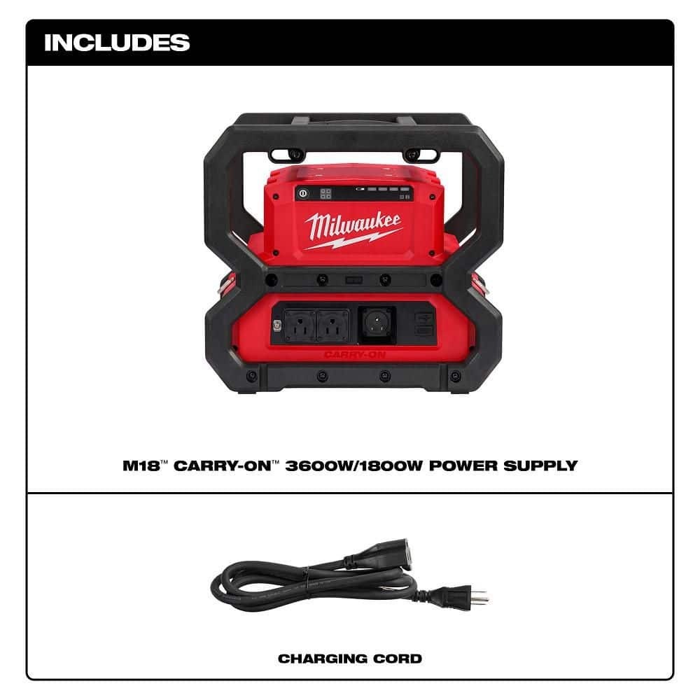 Milwaukee M18 18V Battery Powered 3600W/1800W Power Supply Tool Only