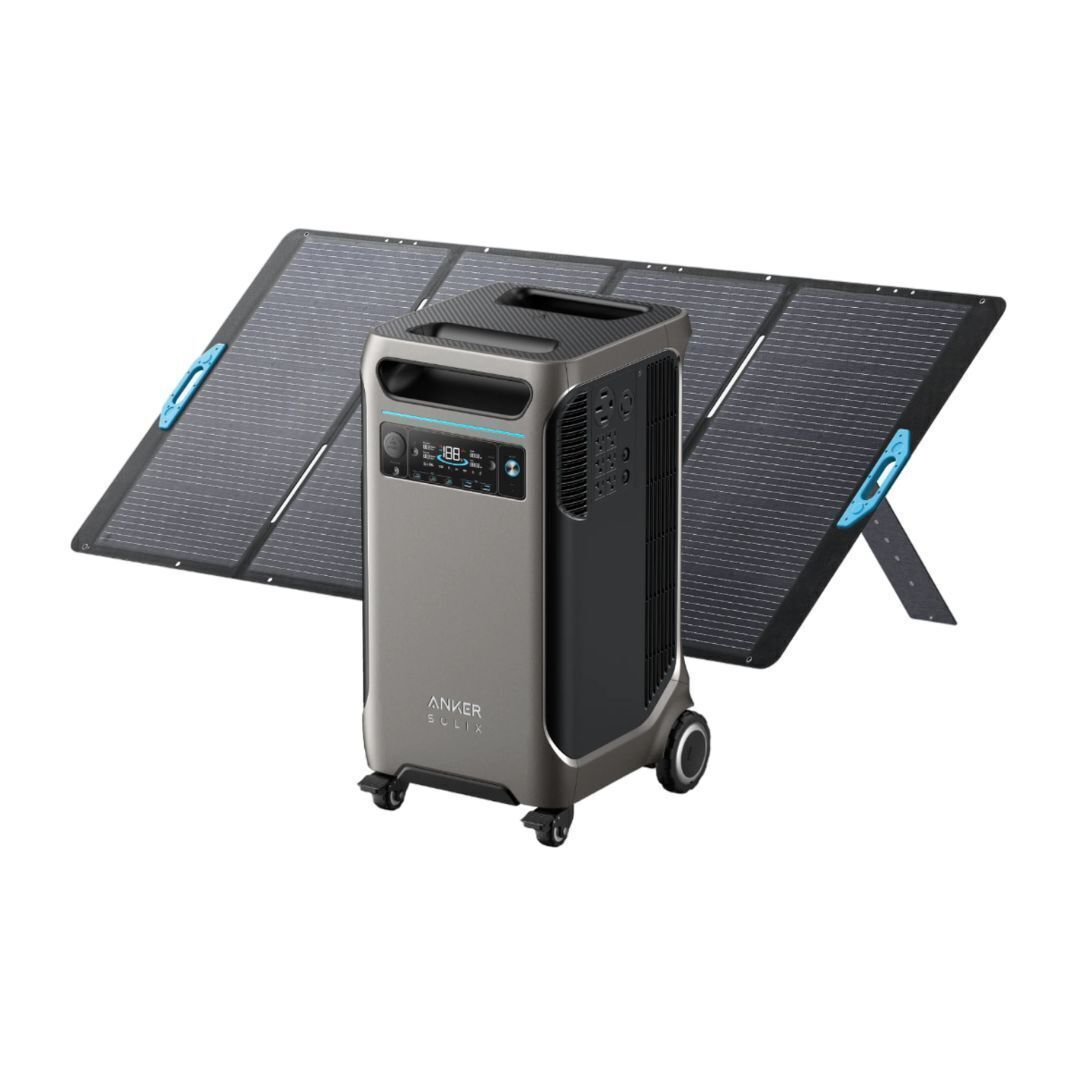 Anker SOLIX F3800 6000W Dual Voltage Black Solar Generator with 400W Solar Panel