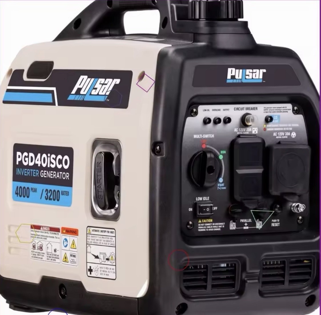 Pulsar PGD40ISCO Inverter Generator 4000W Portable Super Quiet Clean Power