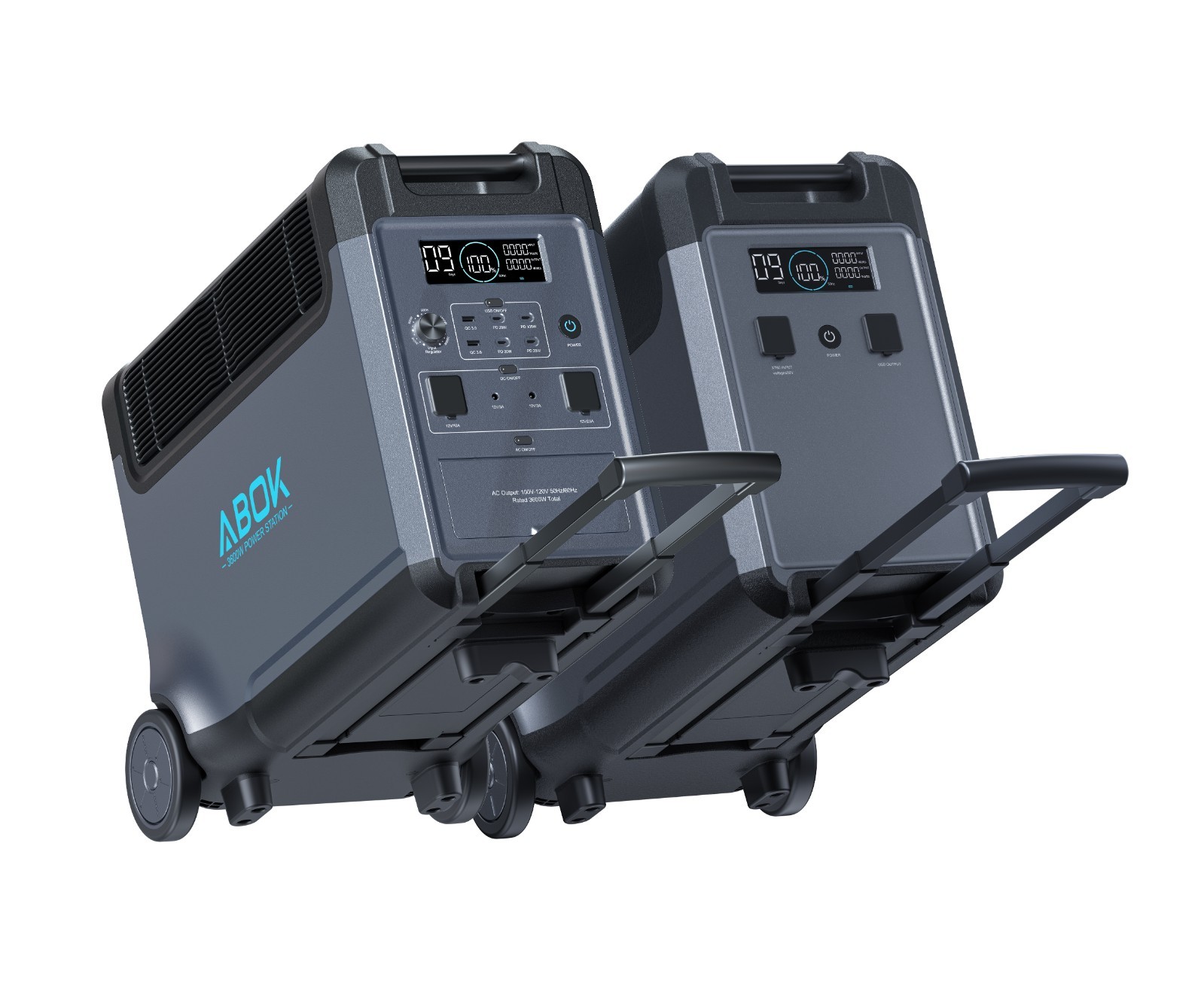 ABOK Ark3600 Portable Power Stationw with Extra Battery,3840Wh LiFePO4 Battery