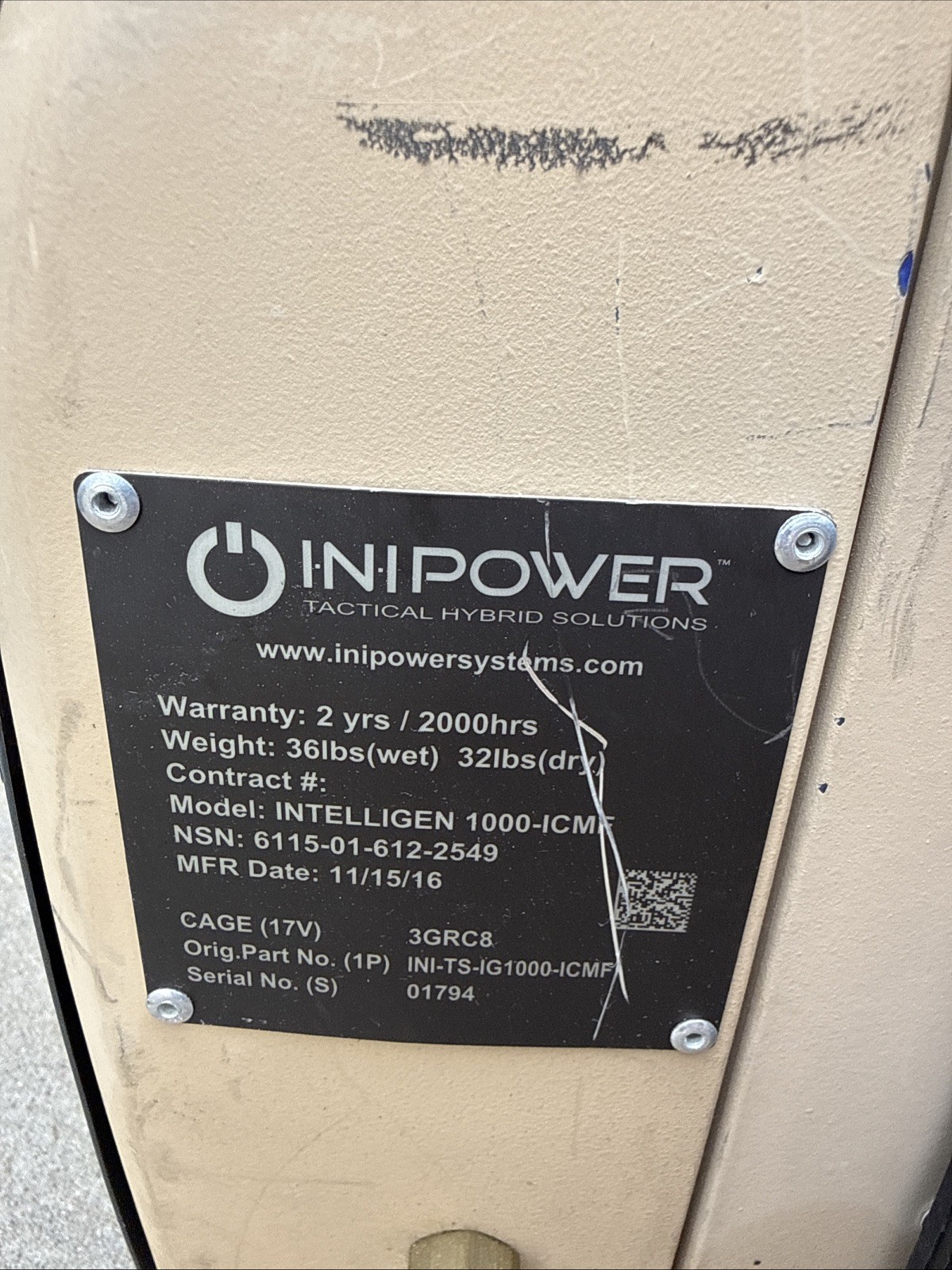 TESTED !!! INI Power Intelligen IG1000-ICMF Flex Fuel Generator. Army 30 Hours!