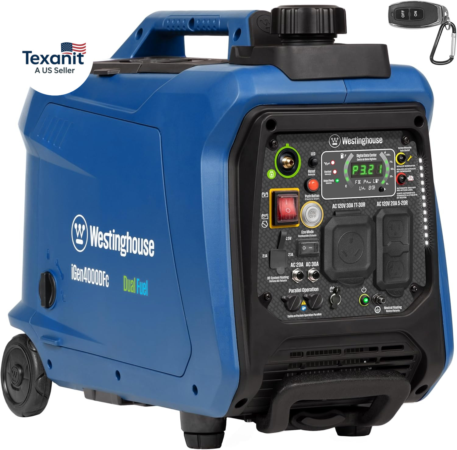 Westinghouse 4000 Peak Watt Super Quiet Dual Fuel Portable Inverter Generator, R