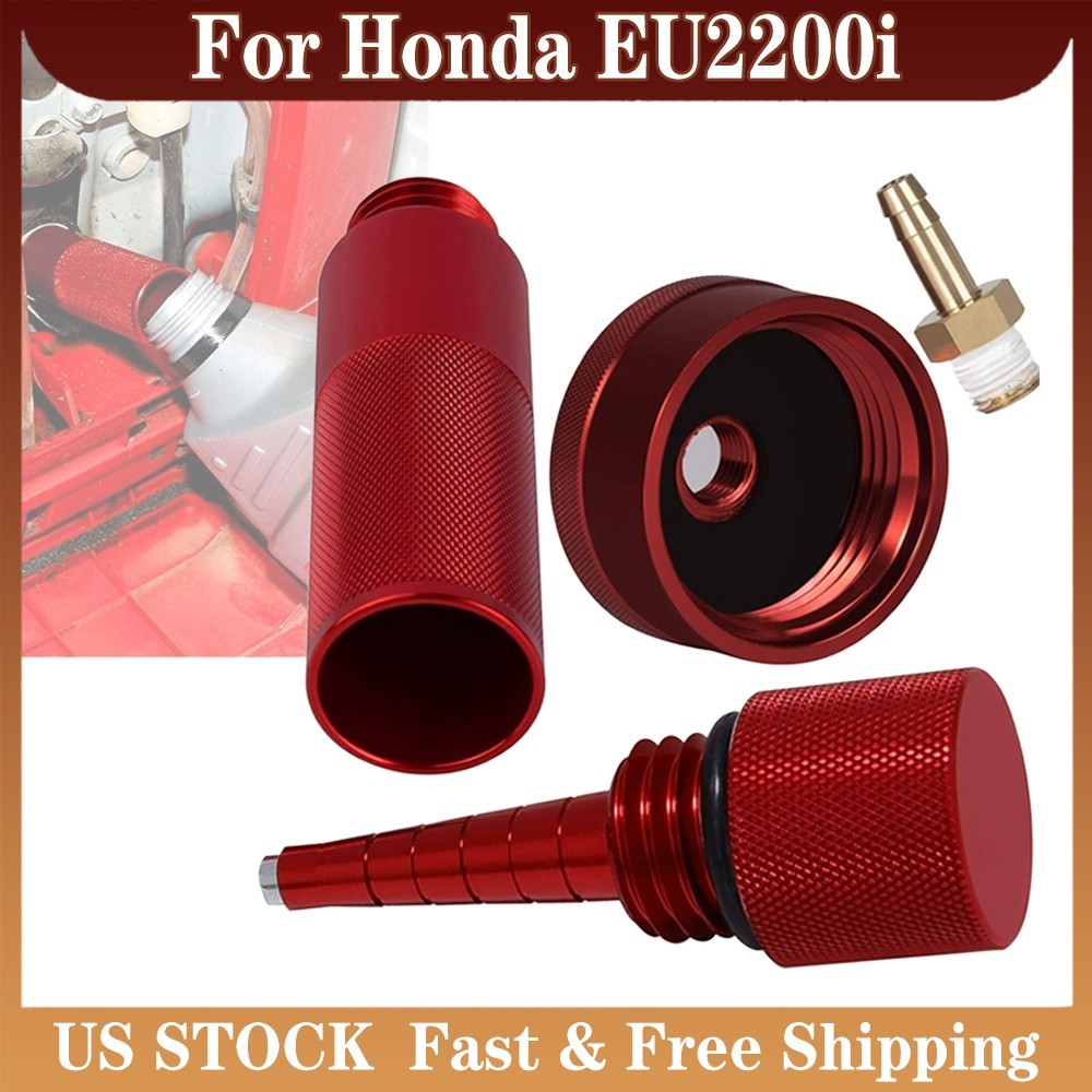 Red Aluminum Extended Run Gas Cap with Brass Funnel For Honda Generator EU2200i✅