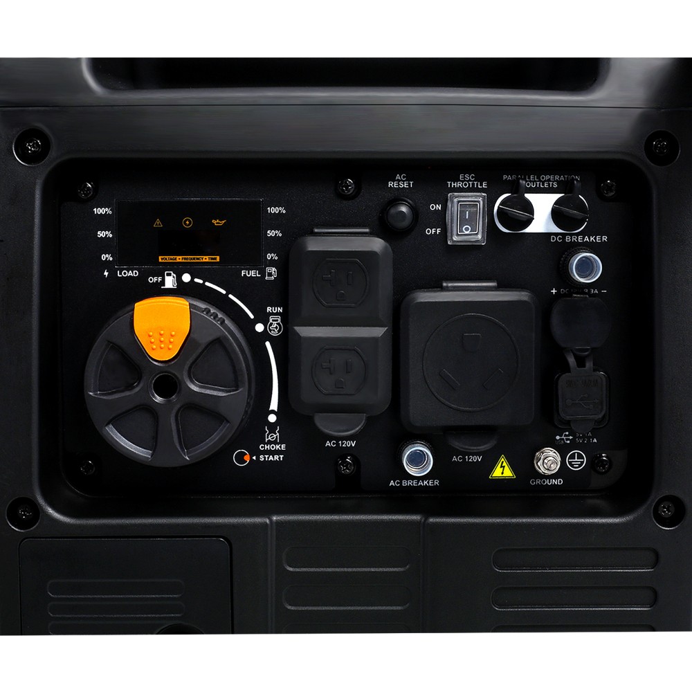 Ultra-Quiet 4500W Inverter Generator w/Electric Start – Foldable Handle & Wheels