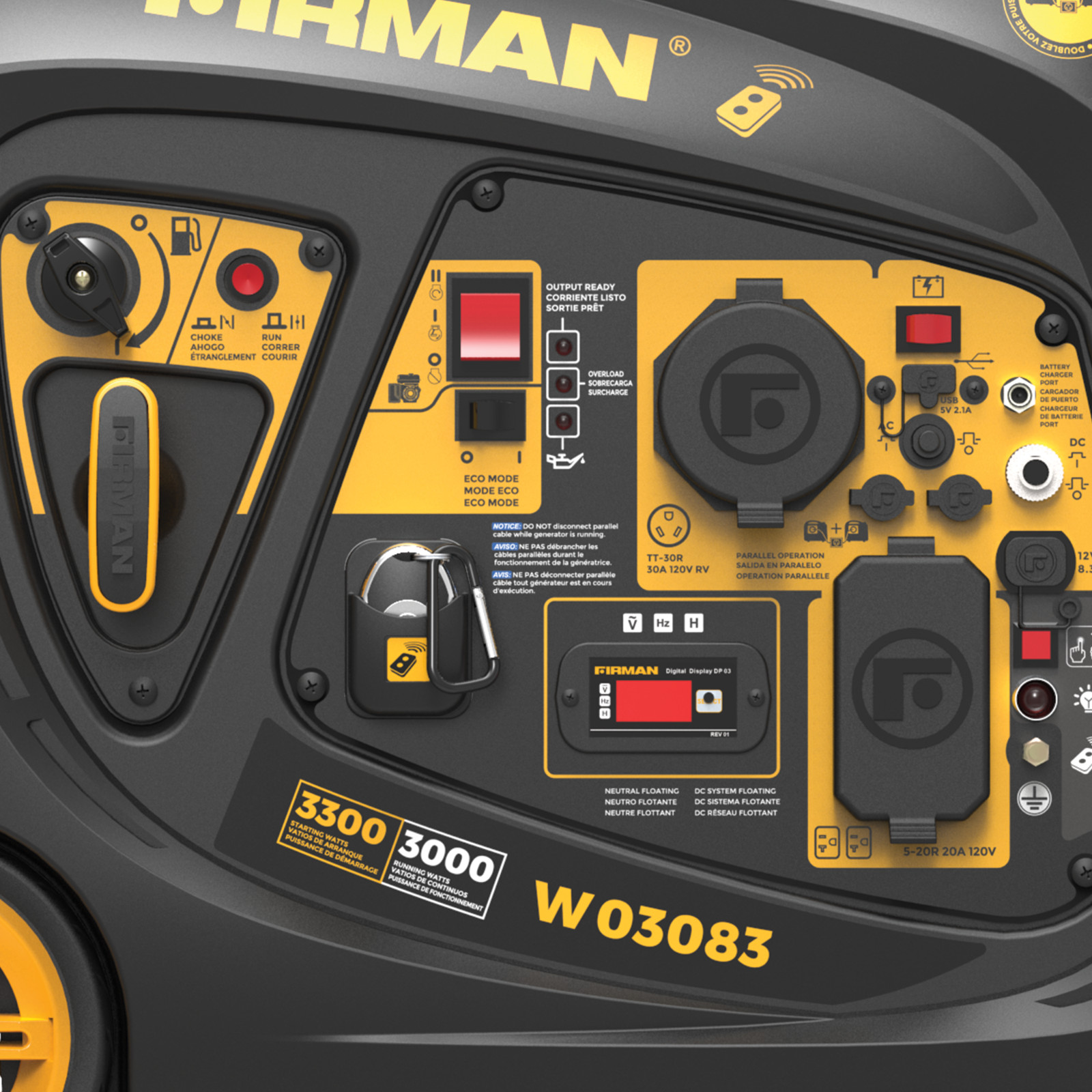 FIRMAN W 03083 INVERTER PORTABLE GENERATOR 3300W REMOTE START