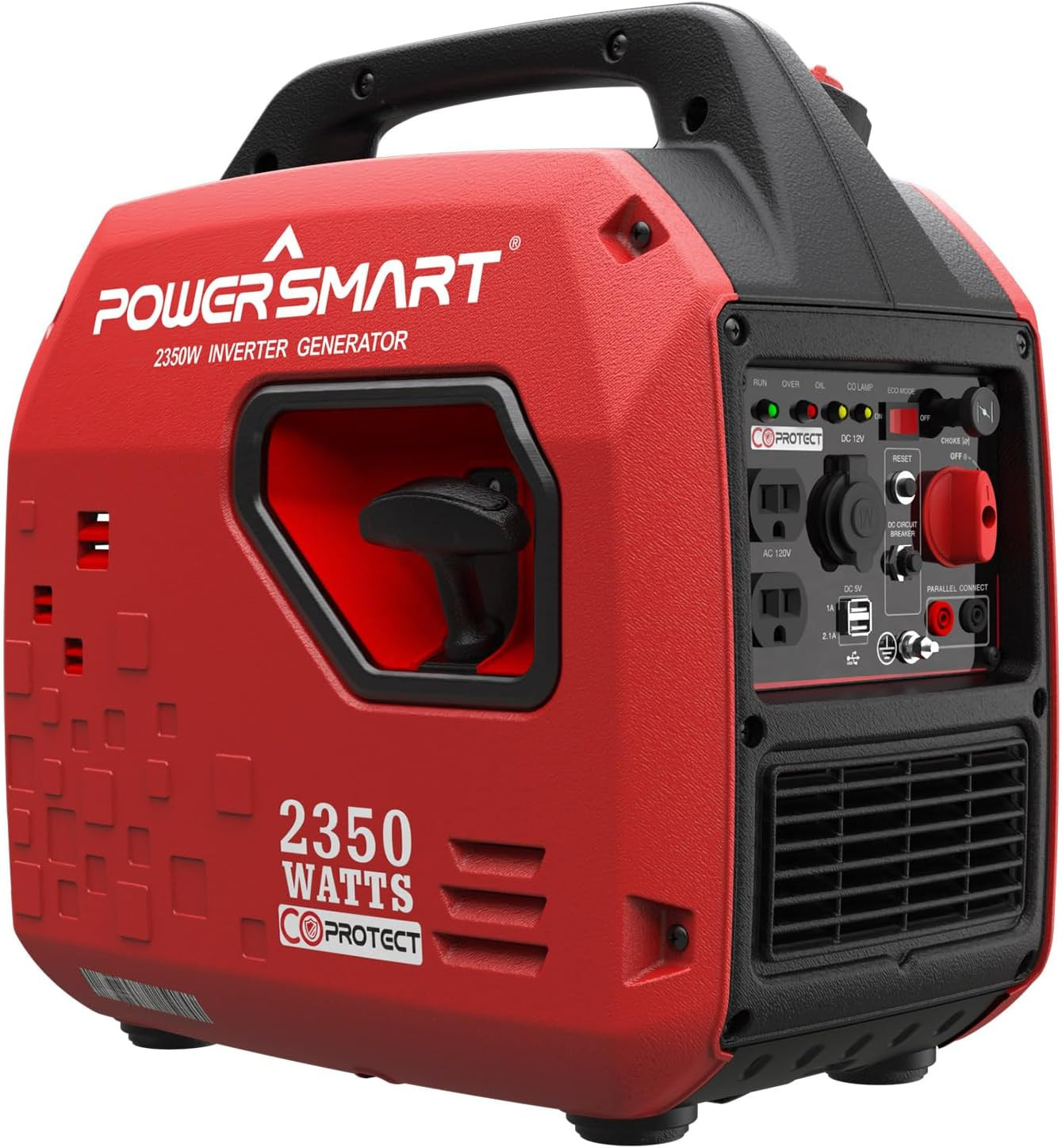 PowerSmart 2350-W Quiet Portable Gas Inverter Generator w/ CO Sensor, Ultralight