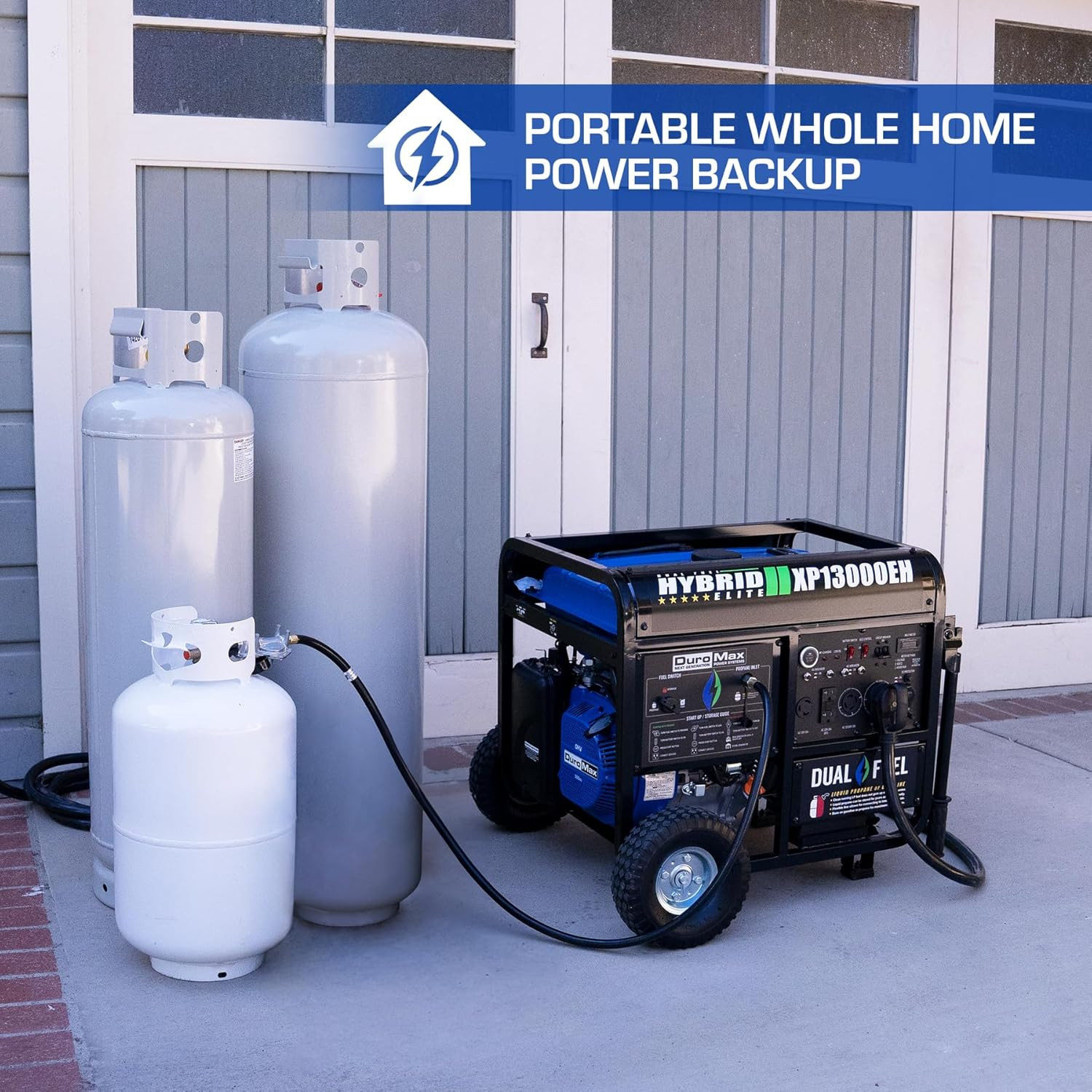 DuroMax XP13000EH 13,000-Watt Dual Fuel Portable Generator