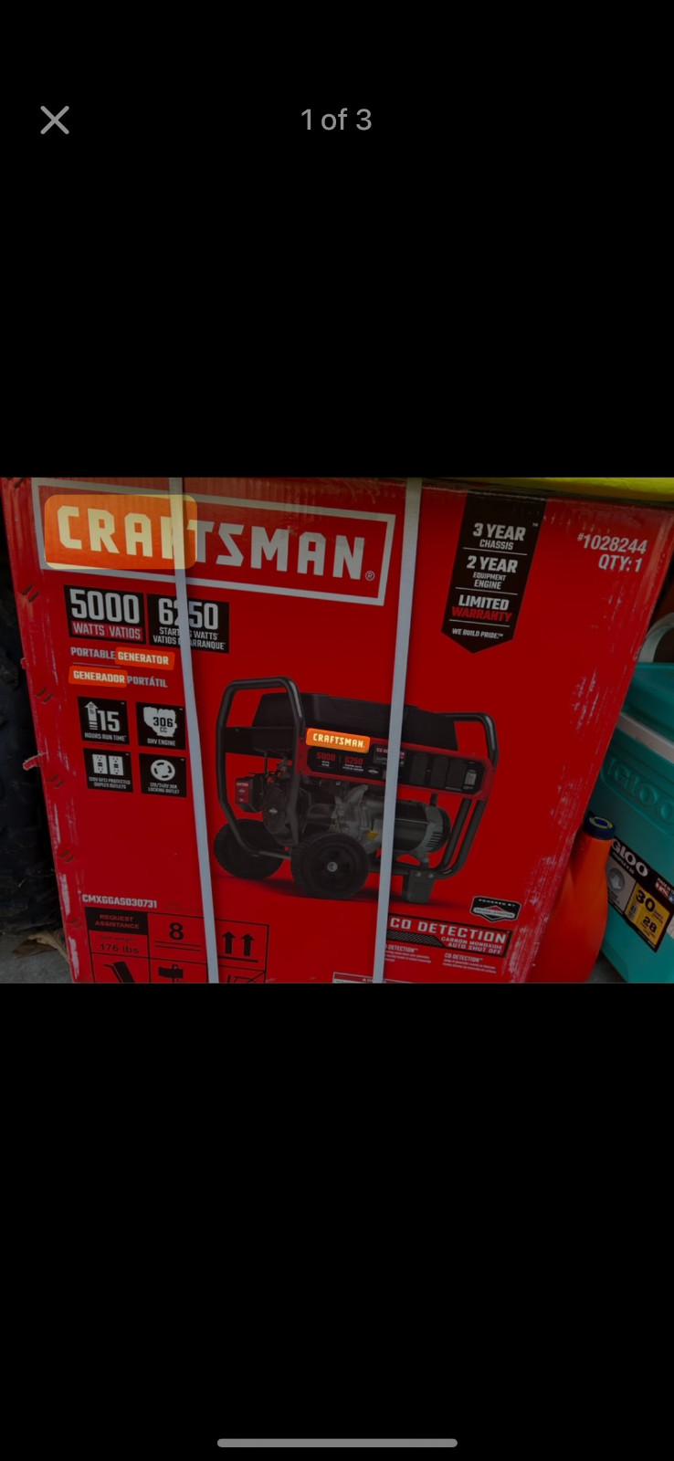 Craftsman cmxggas030731v 5000 Watt 110 voltage Gas Portable Generator NEW in BOX