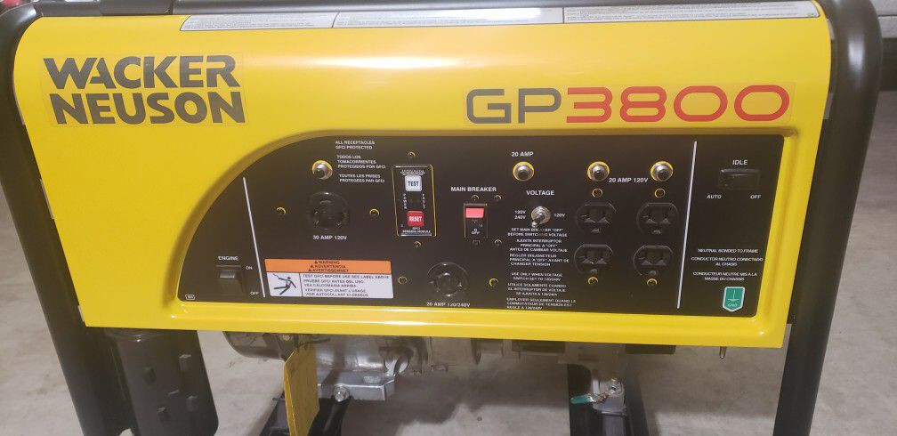 BRAND NEW – Wacker GP3800 4000 Watts Generator Honda Motor 120/240 Volts