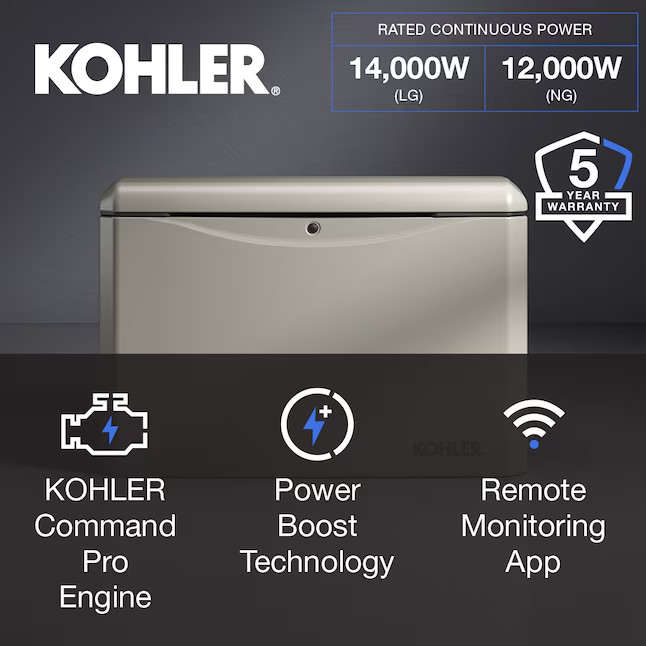 KOHLER 14RCA-QS6 14,000-Watt Air-Cooled Whole House Generator