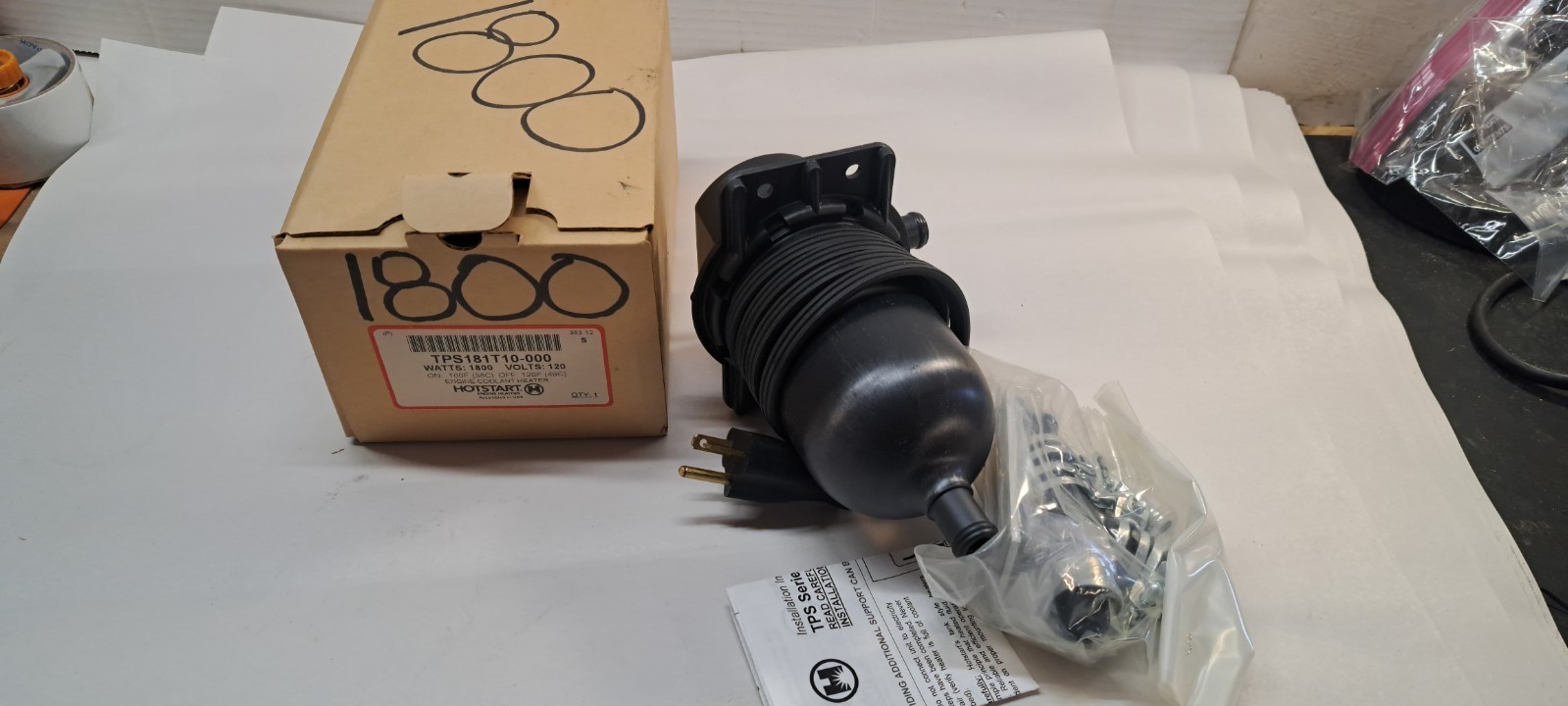 KIM HOTSTART ENGINE HEATER TPS181GT10-000 1800 WATTS 120 VOLTS
