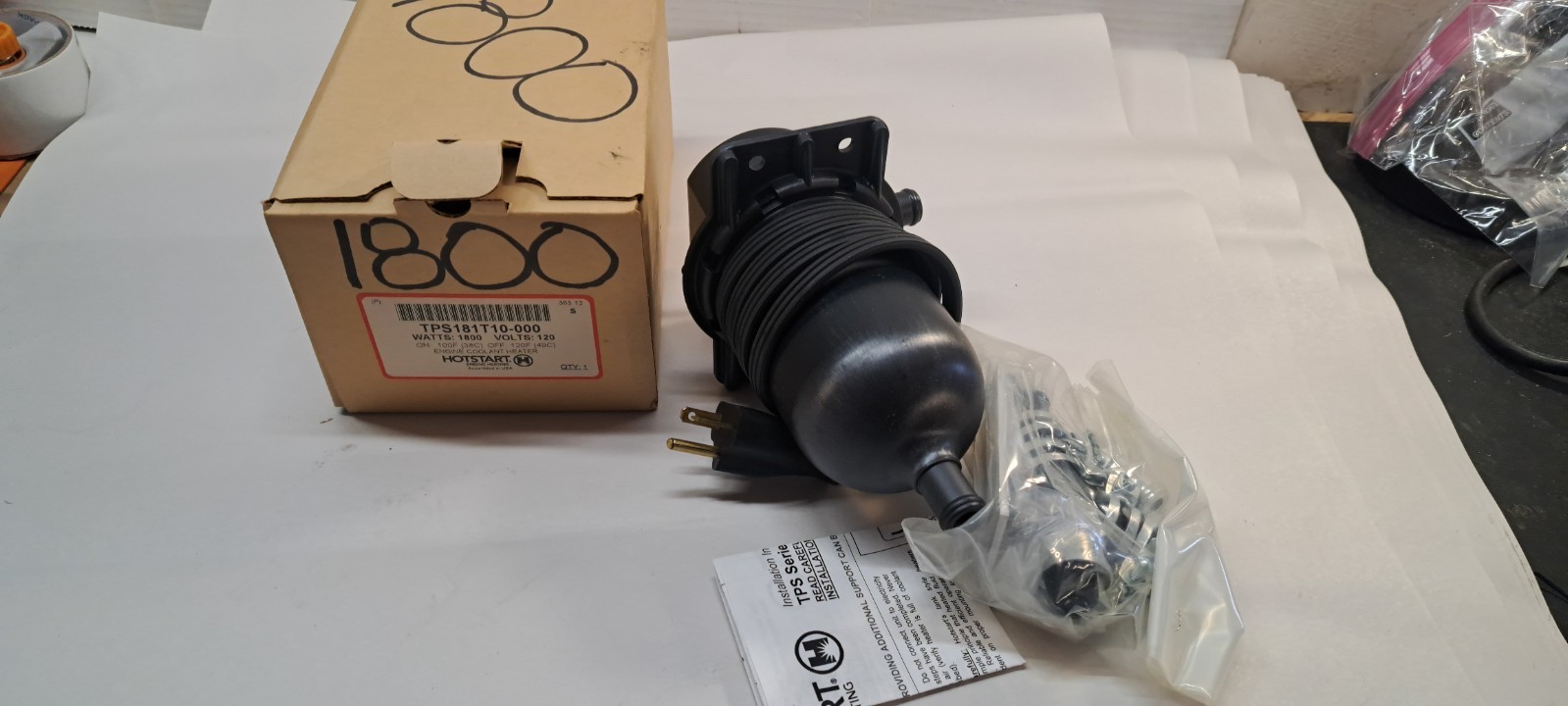 KIM HOTSTART ENGINE HEATER TPS181GT10-000 1800 WATTS 120 VOLTS
