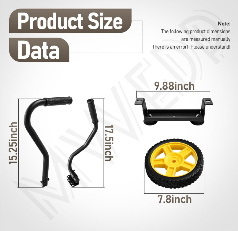 Portable Wheel Kit Folding Handle, Flat Tires for Champion Generators 2800-4750