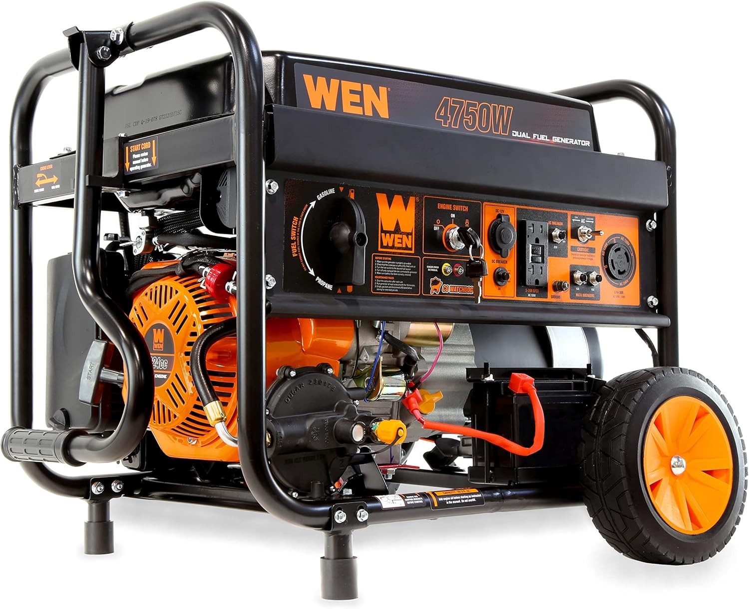 4,750-Watt 120V/240V Dual Fuel Portable Generator W/ Wheel Kit & Electric Start