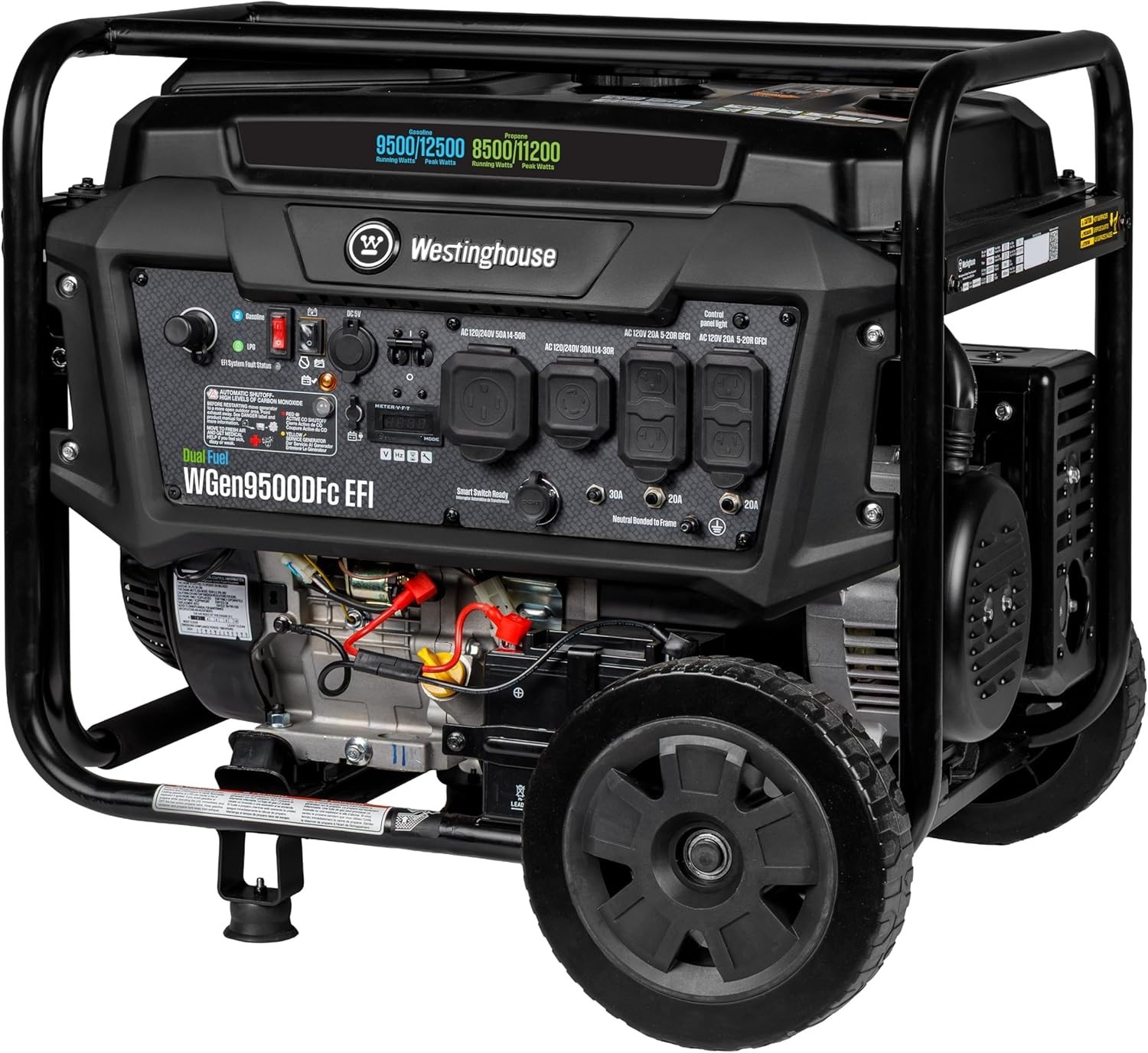 Westinghouse 12,500-W EFI Portable Tri-Fuel Home Backup Generator, Remote Start
