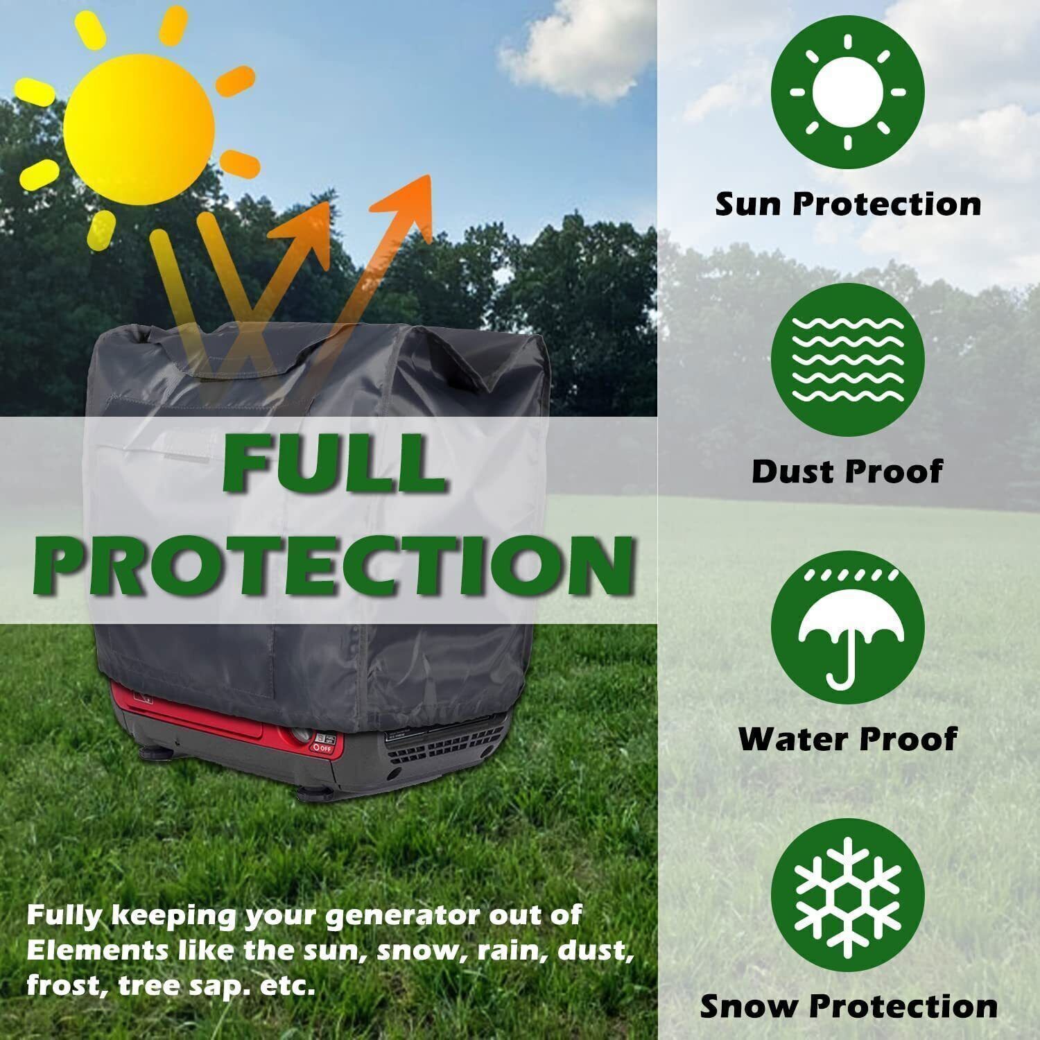 Waterproof Generator Cover w/ Storage Pocket for Honda Eu2200i Eu2000i Generator