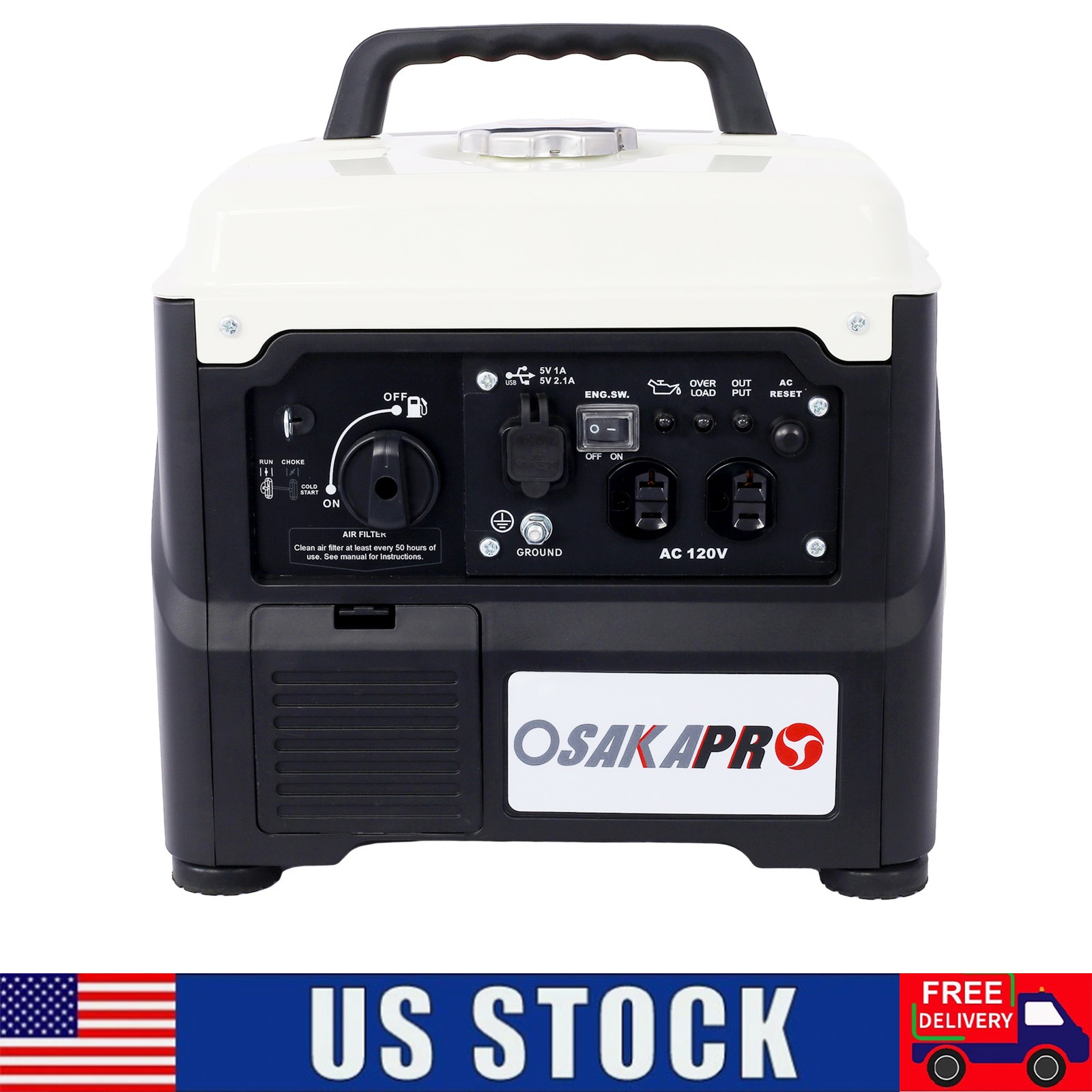 1200W Portable Inverter Generator Quiet Gas EPA Eco Mode Home Camping Backup
