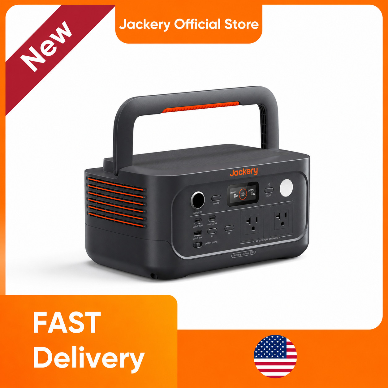 Jackery Portable Power Station Explorer 500 V2, 510Wh