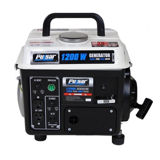 Pulsar 1,200W Carrying Handle, PG1202SA Gas-Powered 1200w, Black/White