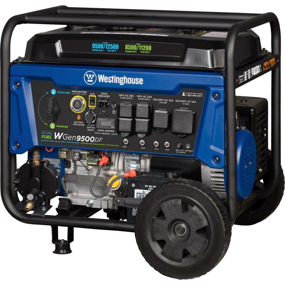 Westinghouse 12,500-W Portable Hybrid Dual Fuel Gas Generator with Remote Start