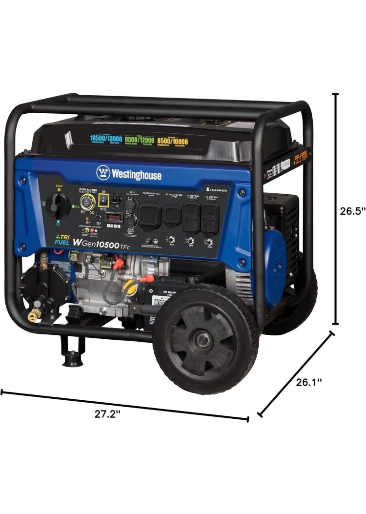 Westinghouse 13,500-W Portable Tri Fuel Gas Generator w/ Remote Start, BIG SALE