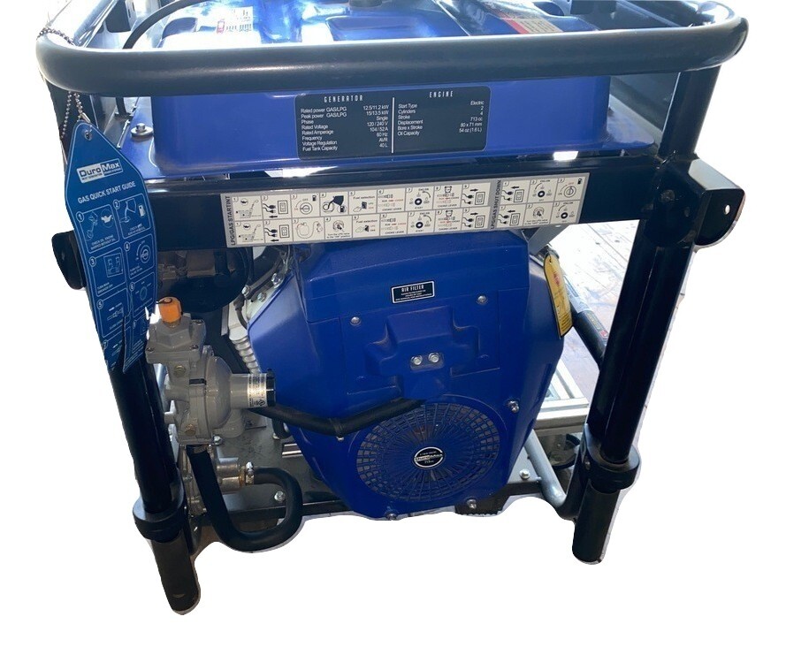 DuroMax 15,000-W Portable Hybrid Dual Fuel Powered Generator with Electric Start