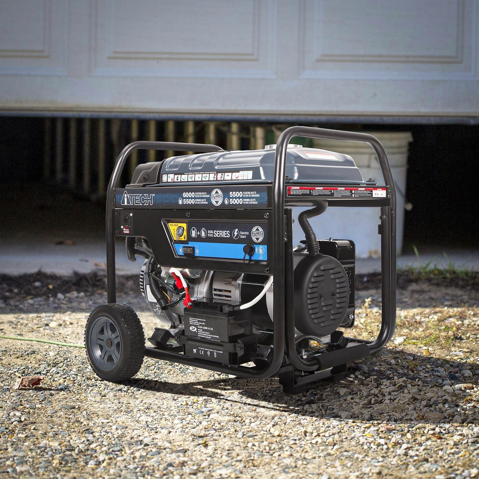A-iTech 5000W / 6000W Portable Dual Fuel Generator , Electric Start