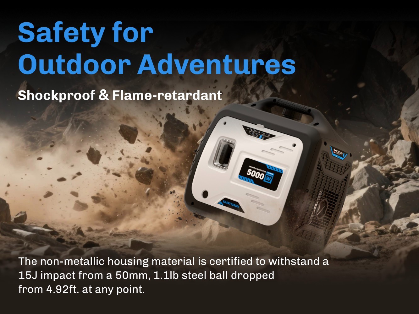 5000 Watt Portable Inverter Generator Gas Powered Super Quiet for RV and Camping