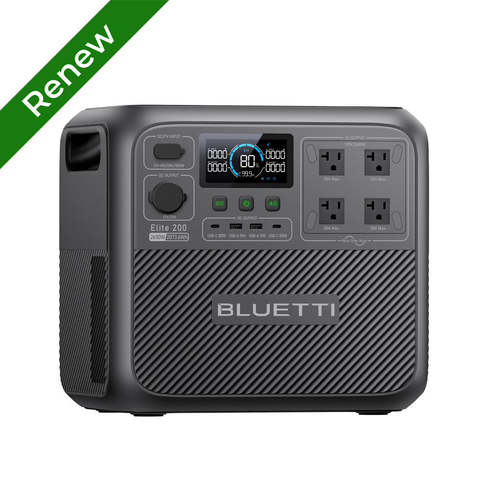 BLUETTI Elite 200 V2 2073Wh Portable Power Station LFP for Home Backup Renewed