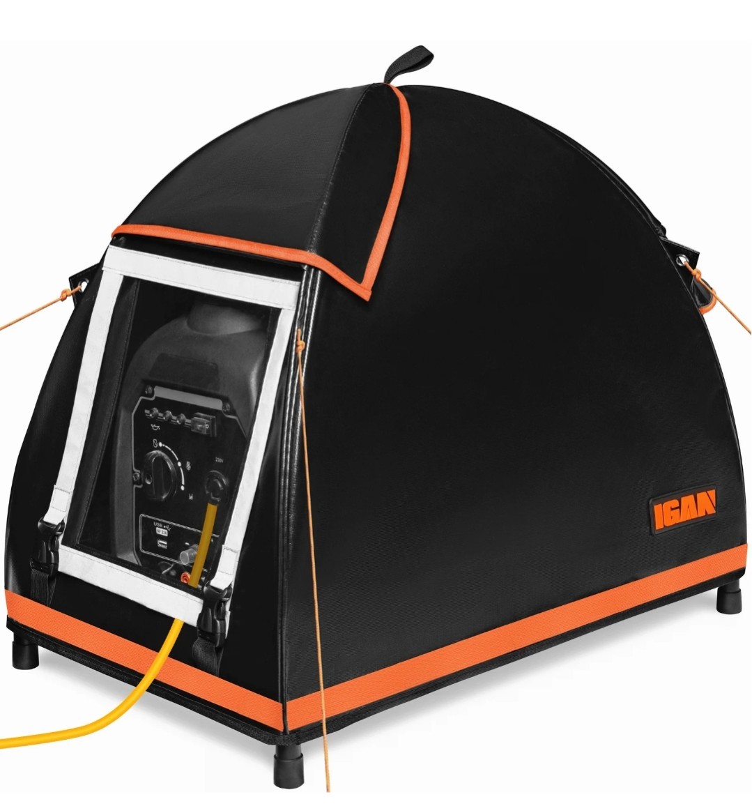 IGAN Small Portable Inverter Generator Tent/Cover While Running Black/ Orange