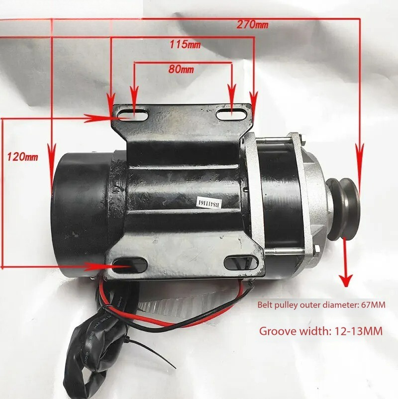 DC Brushed Belt-driven Motor for Three-wheeler Vehicle Modification 48V/36V/24V