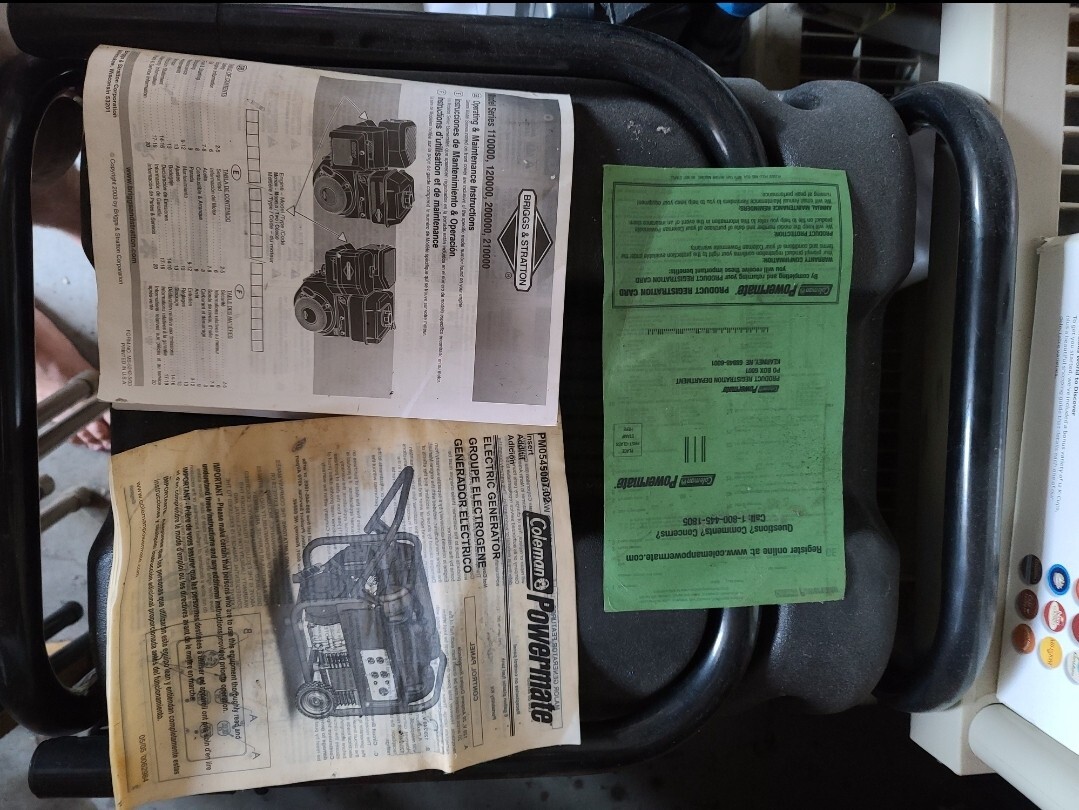 Backup generator portable 6250 W Coleman Briggs & Stratton Excellent Condition