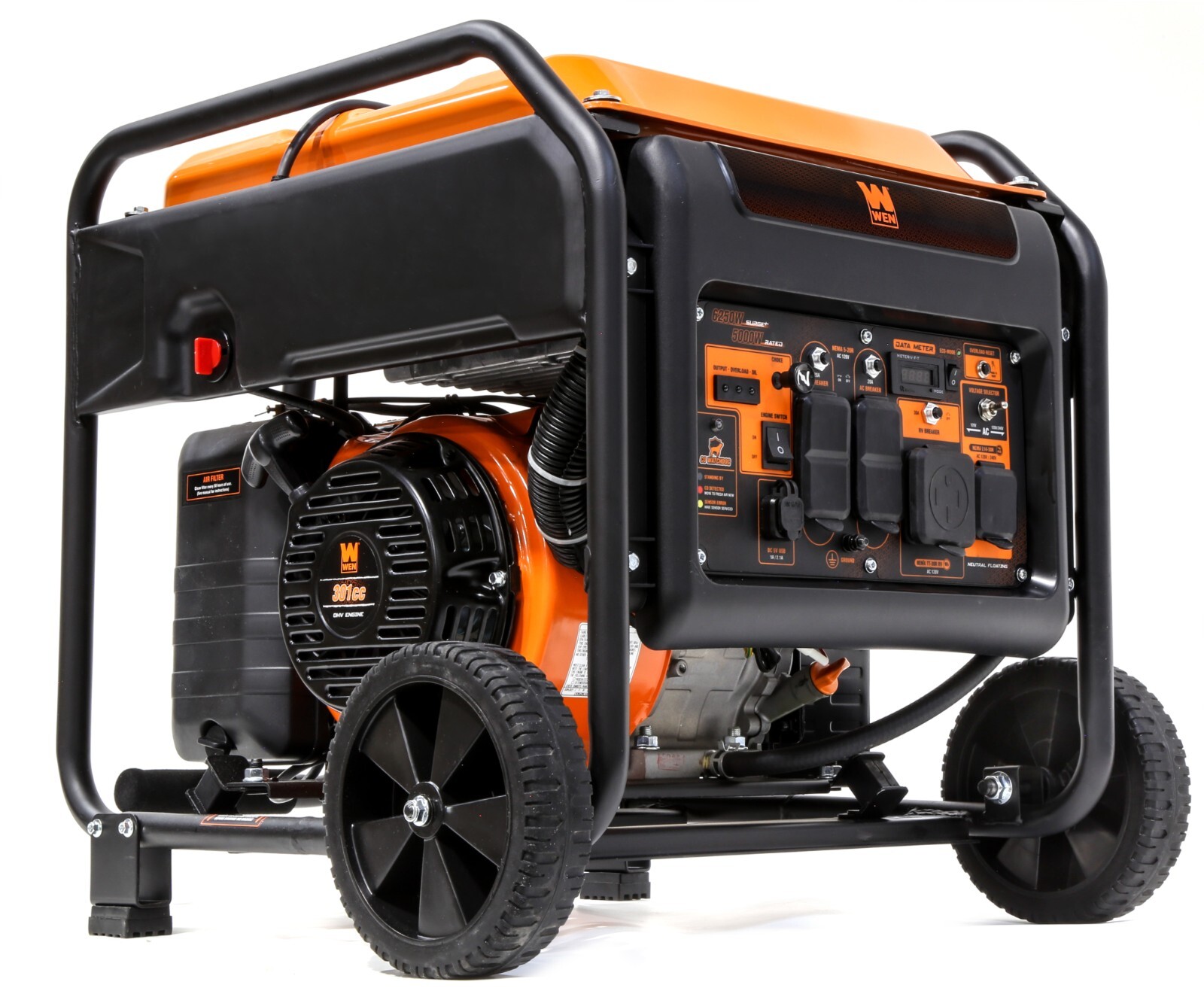 WEN GN625iX 6250W Open Frame Inverter Generator with CO Shutdown Sensor