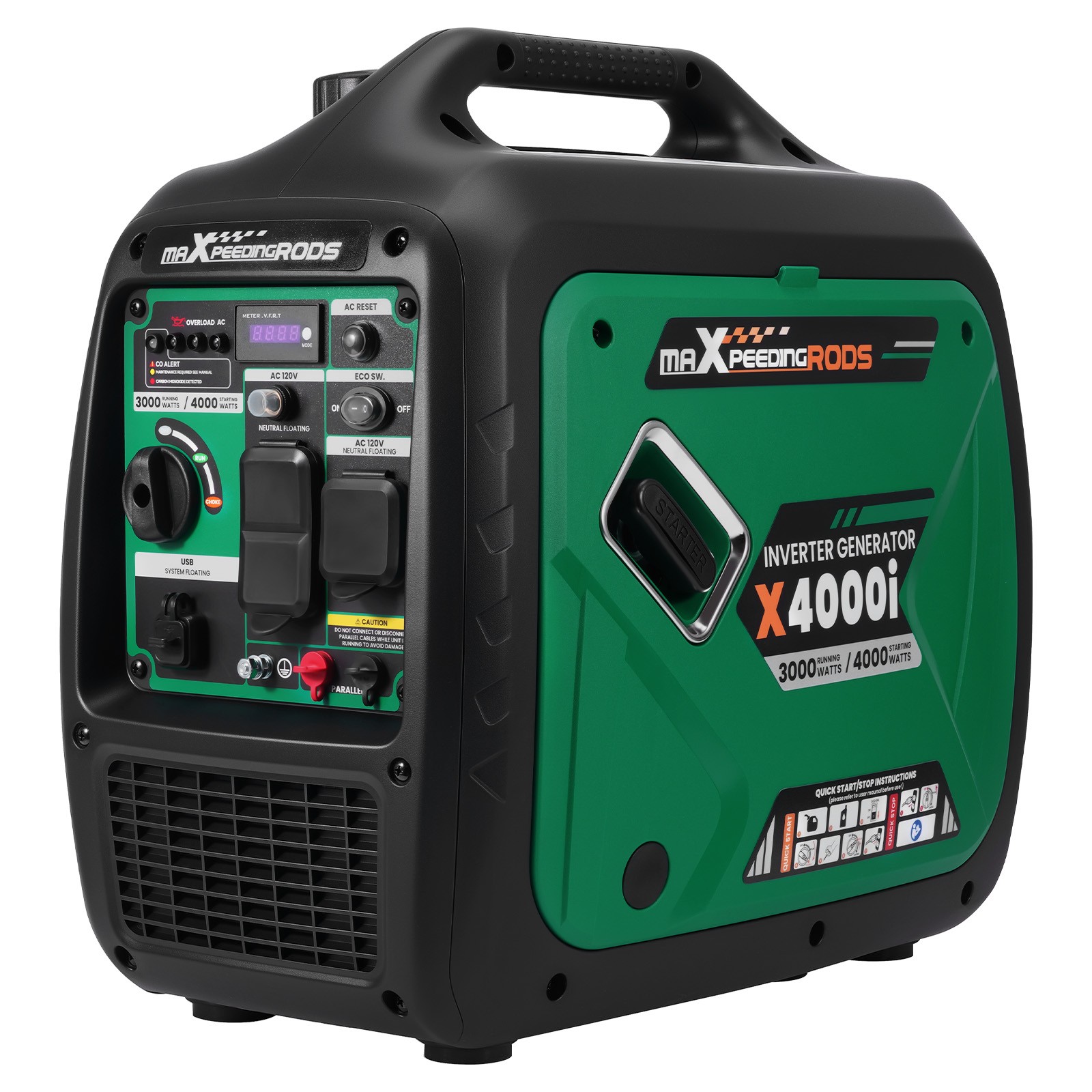 Gasoline 4KW Portable 24kg Inverter Generator Quiet 60dB Home Backup Emergency