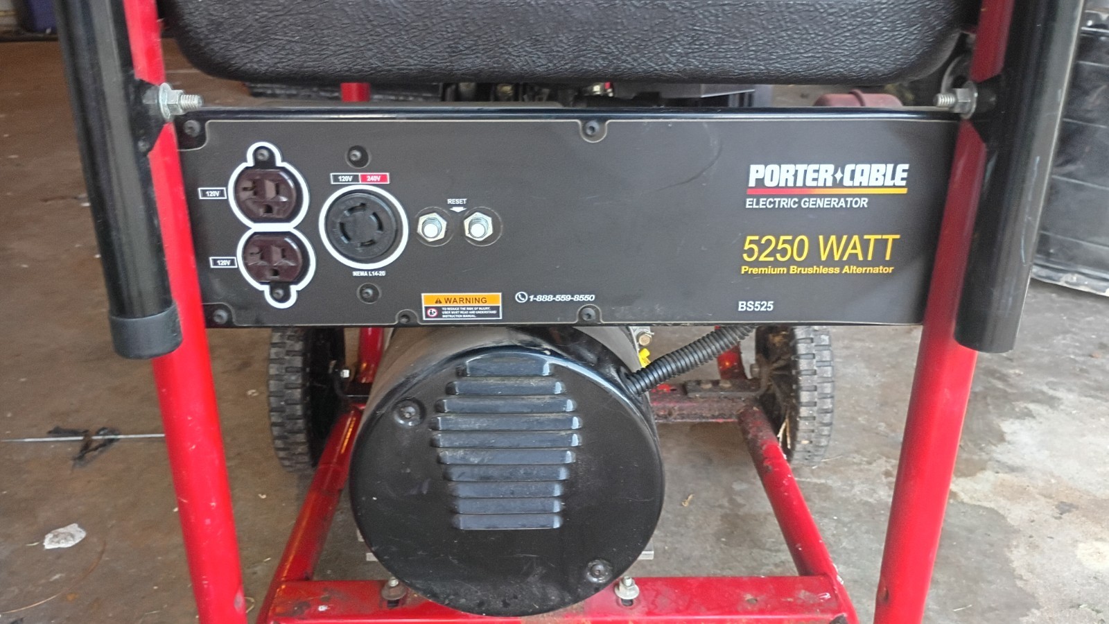 Porter Cable 10.0 HP 5250 Watt Gasoline Power Generator Model 19E412 Used Works