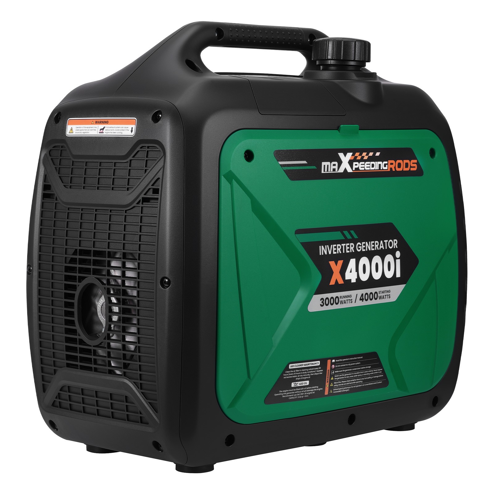 4000W Portable Inverter Generator Gasoline Quiet For Camping Home Backup