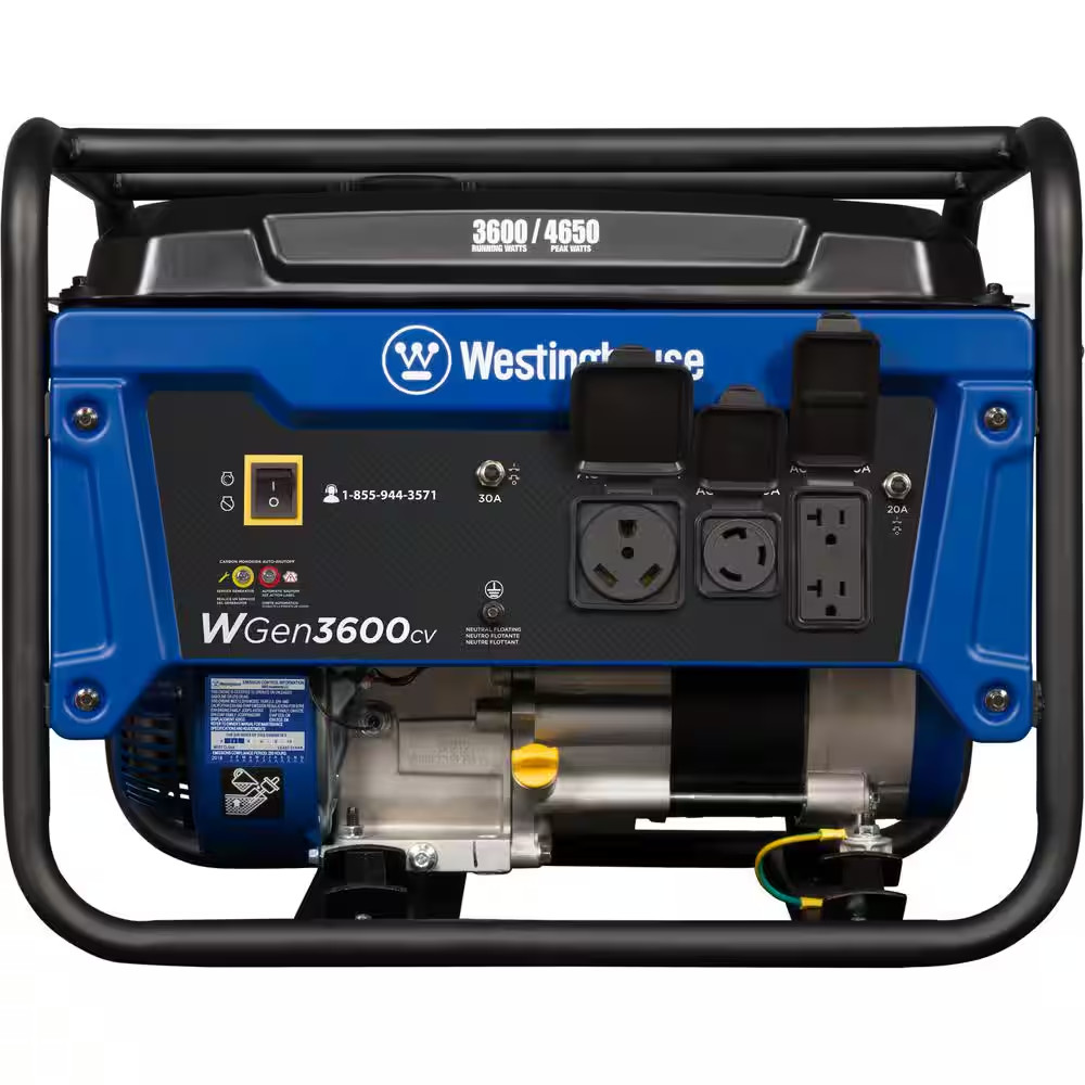 4,650/3,600-Watt Gas Powered Portable Generator with Recoil Start