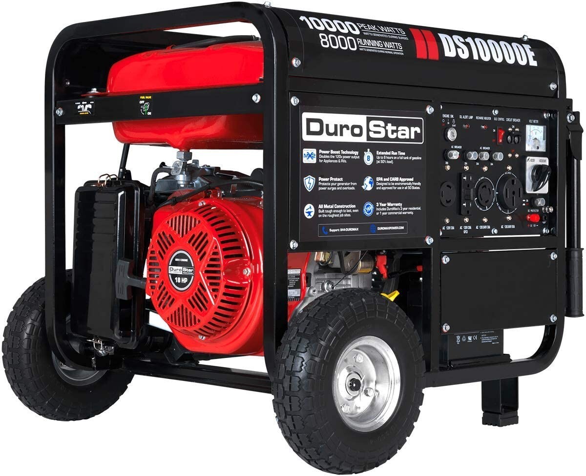Durostar 10,000-Watt Portable RV Ready Gas Powered Generator with Electric Start