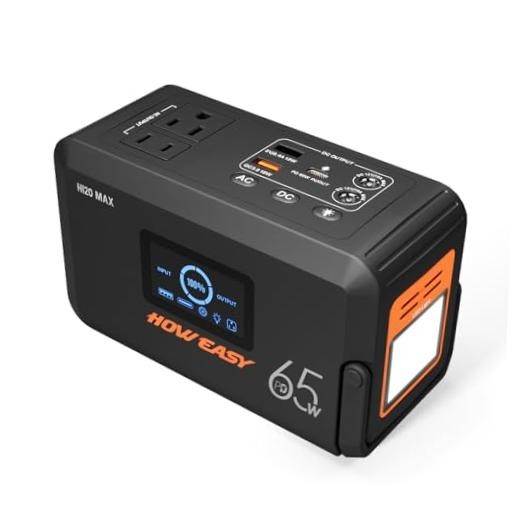Portable Power Station,135W(270W Peak) Solar Generator,Power Bank with Black