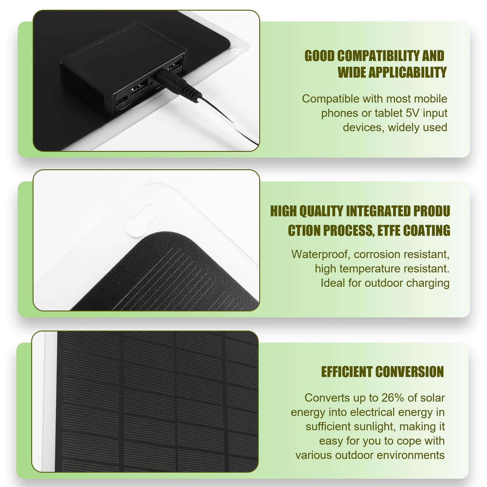 20W Solar Panel 12V/5V USB2.0 Outdoor Solar Car Charger Portat4344