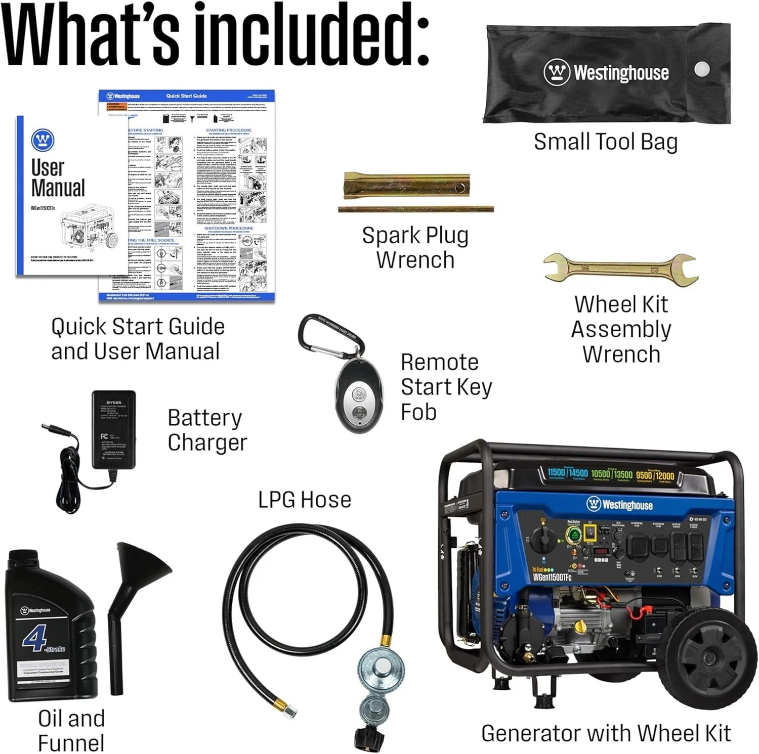 Westinghouse 14,500-W Portable Tri-Fuel Gas Generator w/ Remote Start, CO Sensor