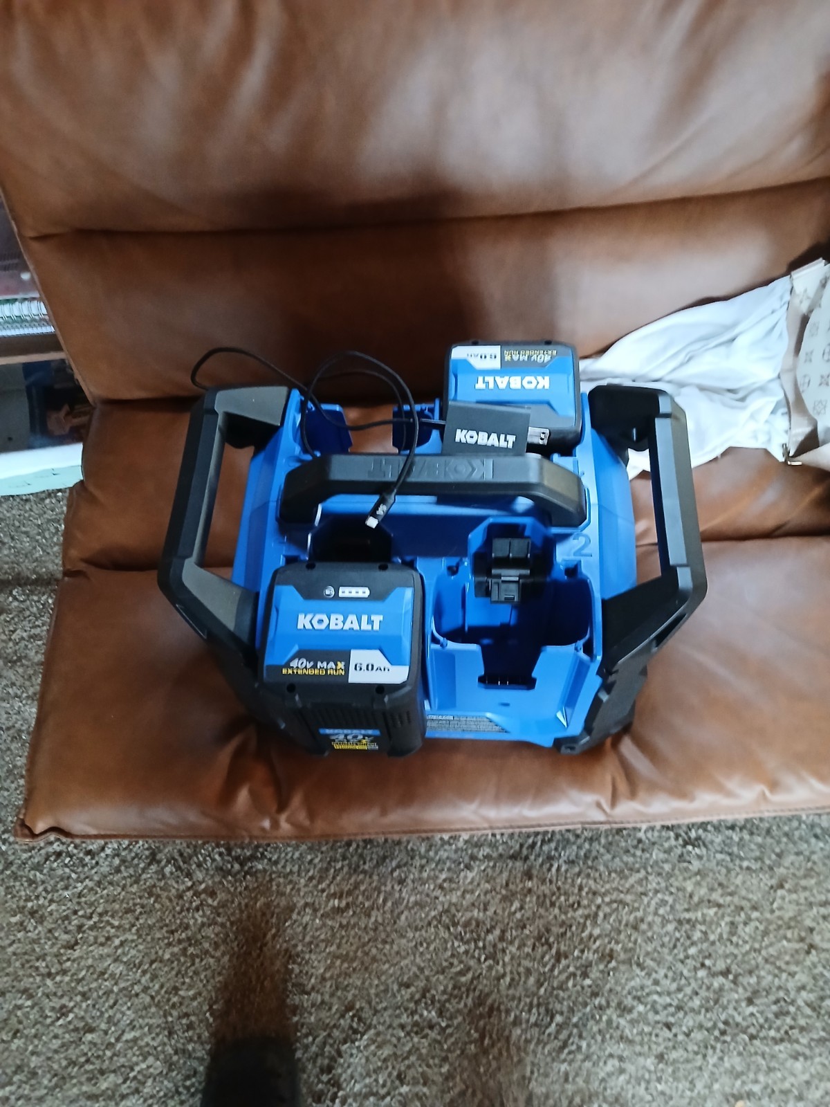 Kobalt K40 Portable Power Station Kit 1800-Watts With Charger And Batteries