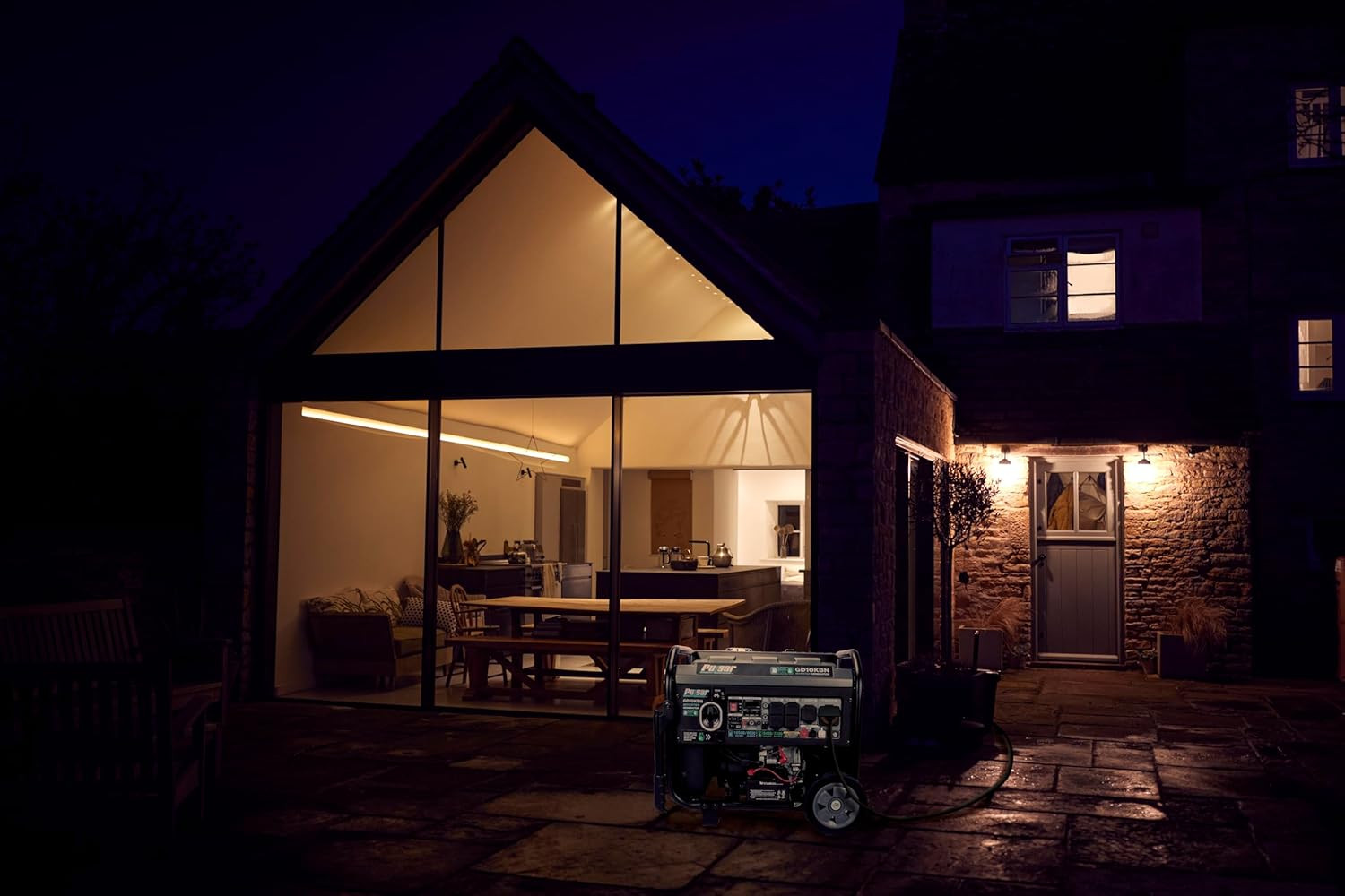 GD10KBN 10500W Dual Fuel Home Backup Portable Inverter Generator with Wheel Kit