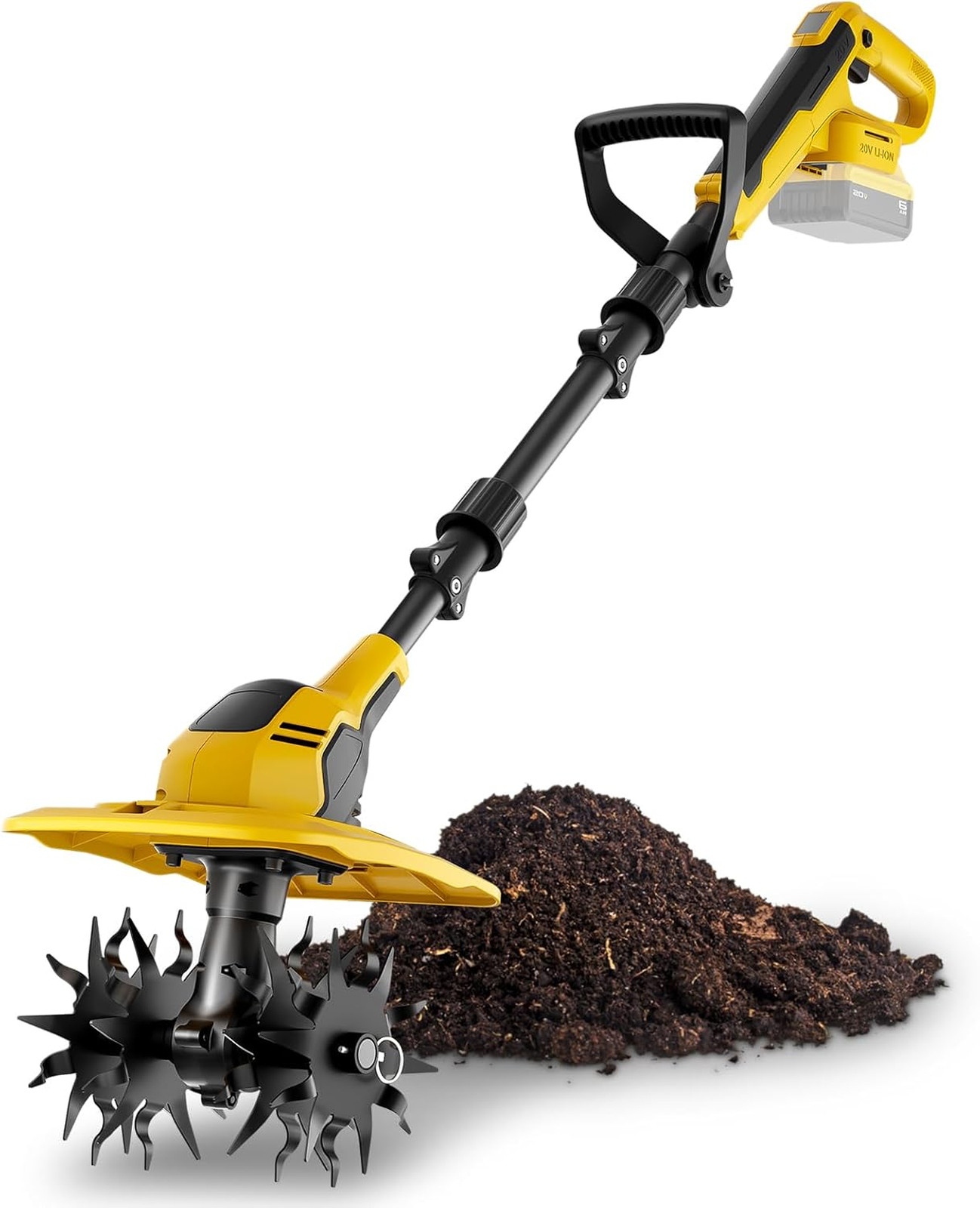 20V Cordless Garden Tiller Cultivator – Compatible with DeWalt 20V MAX