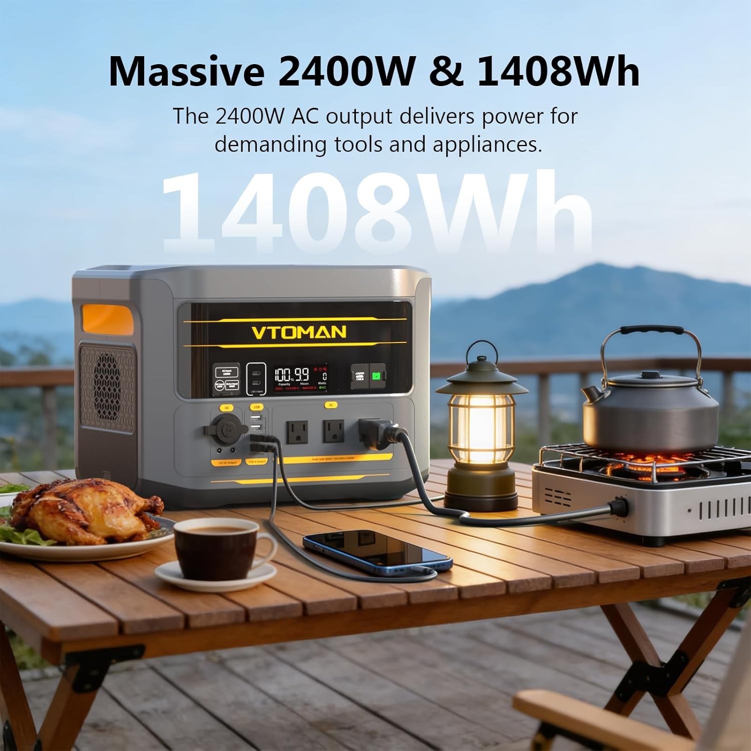 VTOMAN FlashSpeed 2400 Portable Solar Generator Power Station