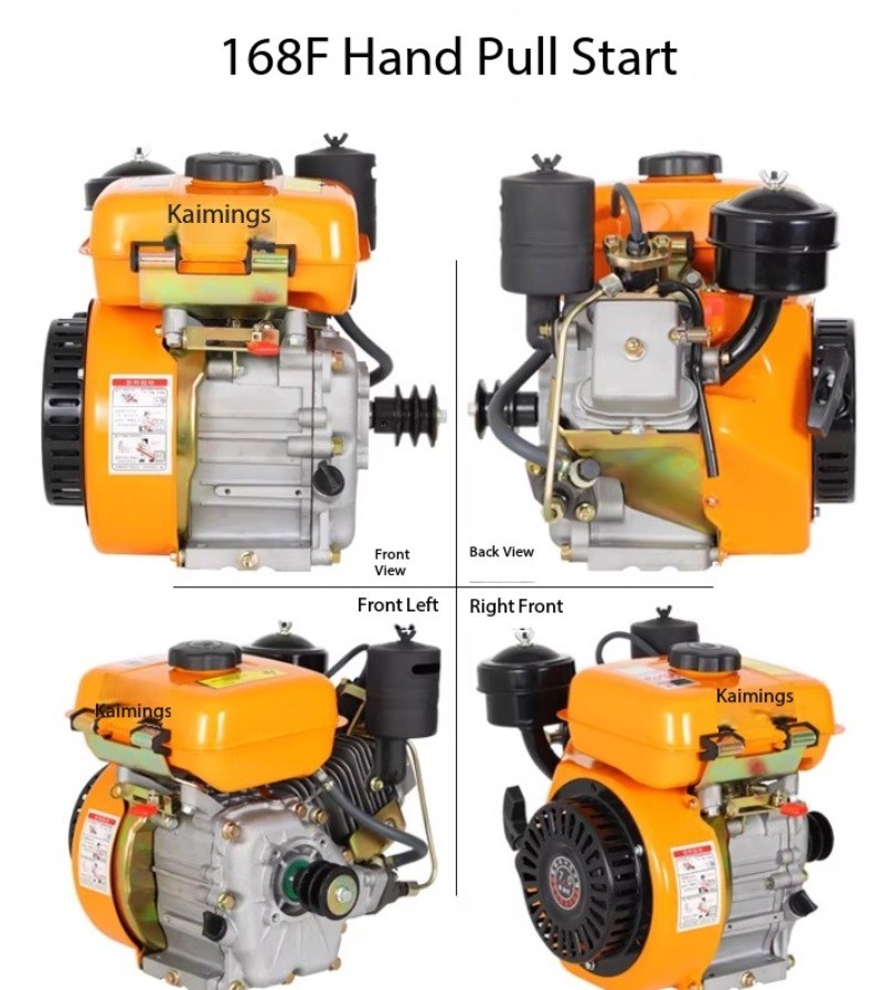 168F Compact Air-Cooled Diesel Engine 4 HP Water Pump Boat Power Thresher