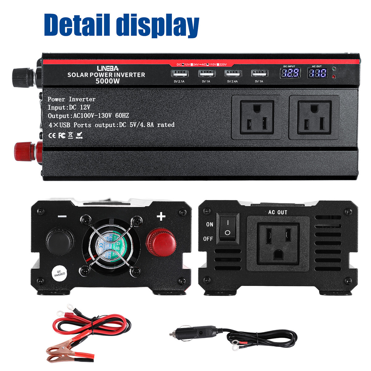 7000W Off Grid Solar System Complete Kit Home, 2*400W Solar Panel(800W)+Inverter