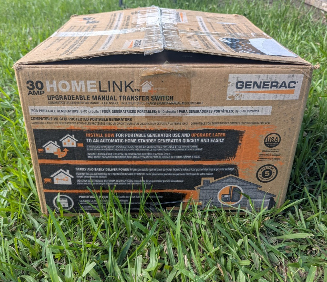 Generac 30 Amp Upgradable Transfer Switch Panel 6852-1 Home Link Open Box
